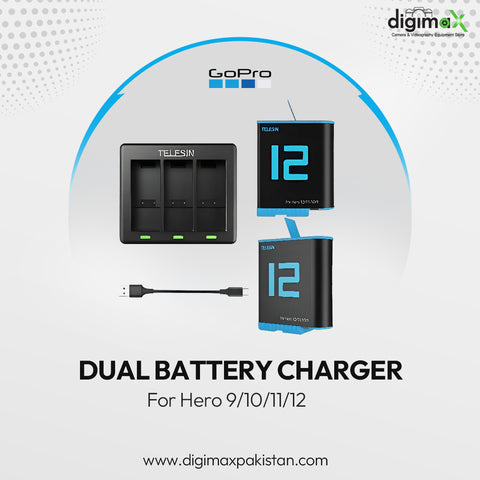 GoPro Dual Battery Charger Hub Telesin Hero 9 Hero 10