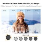 67mm Clip-on ND2-32 Phone Camera Lens Filter Kit Applicable to All Mobile Phone Models