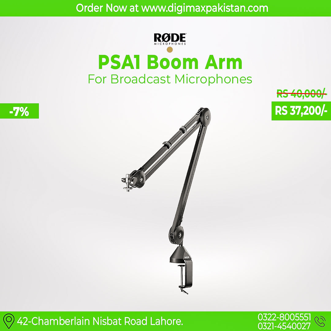 Rode PSA1 Studio Boom Arm for Broadcast Microphones